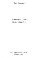 Antropologia De La Memoria