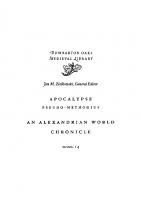 Apocalypse of Pseudo-Methodius. An Alexandrian World Chronicle
 0674053079, 9780674053076