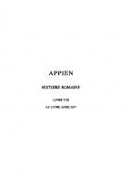 Appien: Histoire romaine. Tome IV, Livre VIII: Le Livre africain
 2251004947