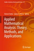 Applied mathematical analysis: theory, methods, and applications
 9783319999173, 9783319999180
