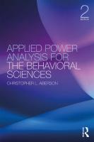 Applied power analysis for the behavioral sciences [2nd edition.]
 9781138044562, 1138044563, 9781138044593, 1138044598