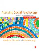Applying Social Psychology: From Problems to Solutions [2 ed.]
 2012952994, 9781446249079, 9781446249086