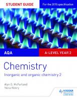 AQA A-level chemistry. Student guide 4. Inorganic and organic chemistry 2
 9781471858635, 1471858634