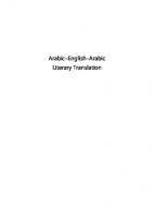 Arabic-English-Arabic Literary Translation: Issues and Strategies
 9781474486637