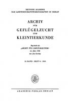 Archiv für Geflügelzucht und Kleintierkunde: Band 10, Heft 4 [Reprint 2022 ed.]
 9783112655009