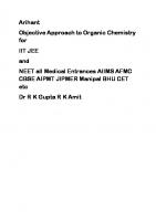 Arihant Objective Approach to Organic Chemistry for IIT JEE and NEET all Medical Entrances Part 2 AIIMS AFMC CBSE AIPMT JIPMER Manipal BHU CET etc Dr R K Gupta R K Amit [Two]