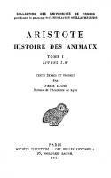Aristote, Histoire des animaux, Tome I_ Livres I-IV