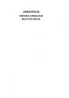 Aristoteles Werke. Band 16/V Historia animalium: Buch VIII und IX
 9783110526073, 9783110518894, 9783110524796, 2018017456