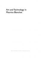 Art and Technology in Maurice Blanchot
 9781399515498