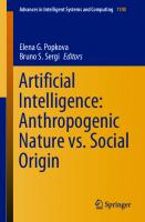 Artificial Intelligence: Anthropogenic Nature vs. Social Origin (Advances in Intelligent Systems and Computing, 1100)
 9783030393182, 3030393186
