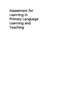 Assessment for Learning in Primary Language Learning and Teaching
 9781800410657