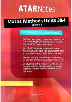 ATAR Notes. Mathematical Methods Units 3 & 4 - Complete Course Notes
 9781925534047, 1925534049