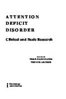 Attention deficit disorder : clinical and basic research
 9781315827643, 1315827646, 0805800980
