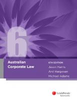 Australian corporate law [6th edition.]
 9780409347586, 0409347582