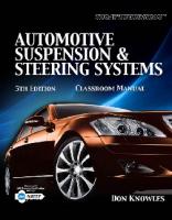 Automotive Suspension & Steering Systems (Classroom Manual) [5 ed.]
 1435481151, 9781435481152