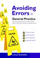 Avoiding Errors in General Practice [1 ed.]
 9780470673577, 2012031977, 9781118508893, 0470673575