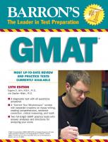 Barron's GMAT: Barrons How to Prepare for the Graduate Management Admission Test (Gmat), 11 ed [11 ed.]
 9780764139932, 0764139932, 9780764194863, 0764194860