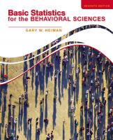 Basic Statistics for the Behavioral Sciences [7 ed.]
 1133956521, 9781133956525