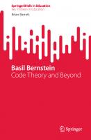 Basil Bernstein: Code Theory and Beyond (SpringerBriefs in Education) [1st ed. 2024]
 3031507436, 9783031507434