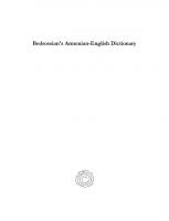 Bedrossian's Armenian-English Dictionary
 9781463231699