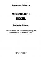 Beginners Guide to Microsoft Excel for Senior Citizens: The Ultimate Users Guide to Mastering the Fundamentals of Microsoft Excel