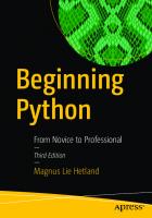 Beginning Python: From Novice to Professional [3rd ed]
 9781484200292, 9781484200285, 1484200292, 1484200284