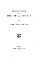 Über den Begriff des Minderkaufmanns [Reprint 2022 ed.]
 9783112673522, 9783112673515