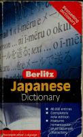 Berlitz Japanese Dictionary : Japanese-English, English-Japanese
 981246414X, 9789812464149