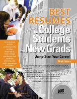 Best resumes for college students and new grads : jump-start your career! [3 ed.]
 9781593578886, 1593578881