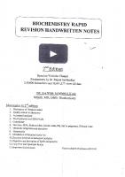BIOCHEMISTRY Rapid Revision Handwritten Notes [2 ed.]