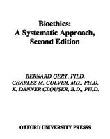 Bioethics: A Systematic Approach [2 ed.]
 9780824726430, 082472643X