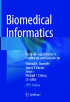 Biomedical Informatics: Computer Applications in Health Care and Biomedicine [5th ed. 2021]
 3030587207, 9783030587208