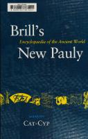 Brill's New Pauly Encyclopaedia of the Ancient World (Cat-Cyp) [3]
 9004122664
