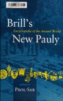Brill's New Pauly Encyclopaedia of the Ancient World (Prol-Sar) [12]
 9789004142176, 9789004122598