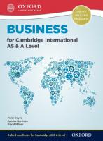 Business for Cambridge International AS & A Level (Cie a Level) [Student ed.]
 0198399774, 9780198399773
