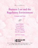 Business Law and the Regulatory Environment: Concepts and Cases [11 ed.]
 0072314079, 9780072314076
