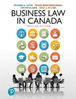 Business Law in Canada [twelfth canadian edition]
 9780135307038, 0135307031