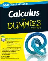 Calculus: 1,001 Practice Problems For Dummies
 111849671X, 9781118496718