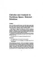 Calculus and Analysis in Euclidean Space  (Instructor Solution Manual, Solutions) [1 ed.]
 3319493124, 9783319493121