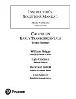 Calculus Early Transcendentals - Instructor's Solutions Manual [1]
 9780134766812, 0134766814