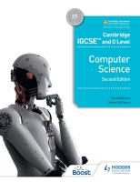 Cambridge IGCSE and O Level Computer Science Second Edition: Hodder Education Group
 1398318280, 9781398318281