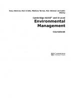 Cambridge IGCSE® and O Level Environmental Management Coursebook (Cambridge International IGCSE)
 131663485X, 9781316634851, 9781316634912, 9781316646021, 9781316634868
