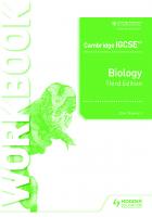 Cambridge IGCSE™ Biology Workbook 3rd Edition: Hodder Education Group
 1398310492, 9781398310490