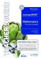 Cambridge IGCSE Core and Extended Mathematics Teacher's Guide with Boost Subscription
 9781398373624