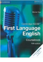 Cambridge IGCSE® First Language English Coursebook (Cambridge International IGCSE)
 1108438881, 9781108438889