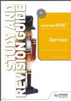 Cambridge IGCSE™ German Study and Revision Guide: Hodder Education Group
 1510448187, 9781510448186