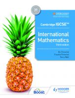 Cambridge IGCSE International Mathematics [3 ed.]
 139837394X, 9781398373945