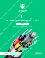 Cambridge International A-Level ICT Textbook(Second Edition 2021) [Second Edition]
 9781108782470, 9781108749329, 9781108799515