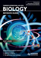 Cambridge International AS/A Level Biology Revision Guide [1 Study Guide ed.]
 1471828875, 9781471828874