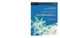 Cambridge International AS & A Level Mathematics: Pure Mathematics 1 Coursebook
 9781108407144